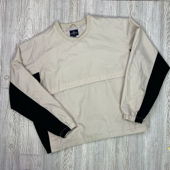 Vintage Dockers Golf Men's Size XXL 2XL Tan Black Pullover Jacket Windbreaker - Picture 1 of 10